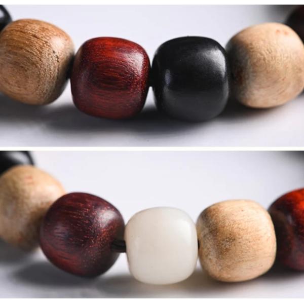 Small Leaf Red Sandalwood Bracelet Cute Cat Engraved Ebony Wood Protection Bracelet