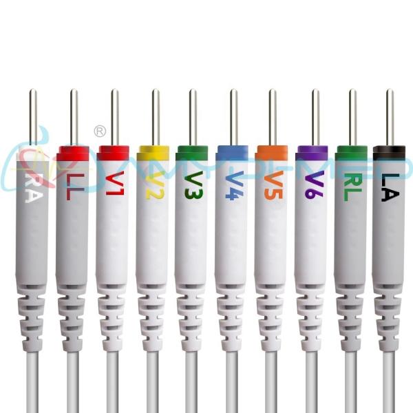 2.4M EKG Cable 10 Lead 15 Pins AHA ECG Cable With Leadwires For GE MAC500 GE MAC1200