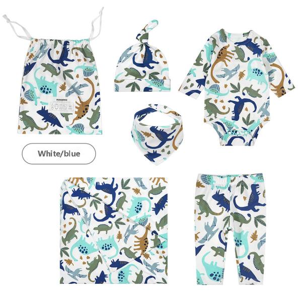 Wholesale Soft Organic Cotton Baby Pajamas Blanket Rib Hat Pants Set Baby Gift Set Newborn Baby Set