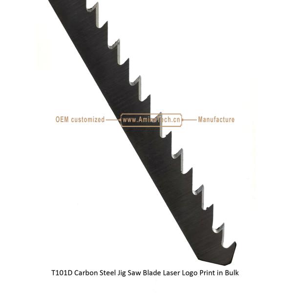 T101D Carbon Steel Jig Saw Blade Laser Logo Print in Bulk size:100mmx8x6T, Cutting Wood,Box Packaging