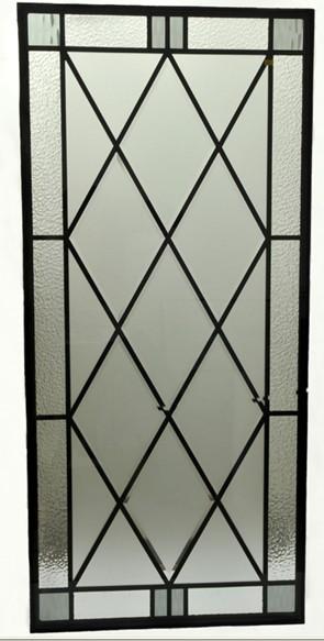 Wrought iron glass for wooden door
