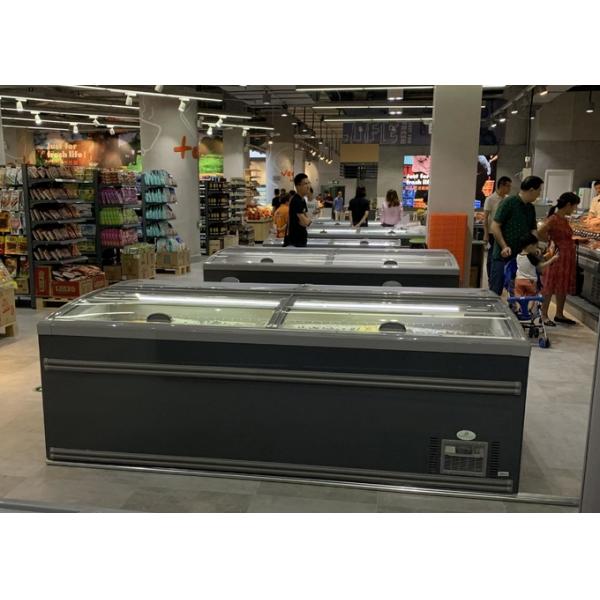 Супермаркет отсутствие замораживателя дисплея комода двери замораживателей острова Frost большого стеклянного