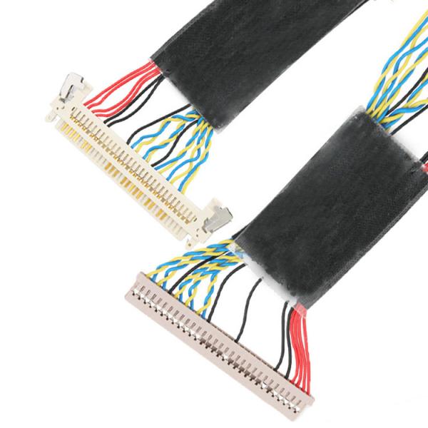 O conjunto de cabos LVDS EDP de 30 pines do HRS DF14-30S-1.25C ao JAE FI-X30 está configurado
