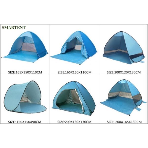 Голубой серебряный покрытый на открытом воздухе поп полиэстера располагаясь лагерем шатров 190T вверх по укрытию 210X210X130cm пляжа