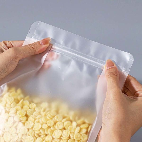Frosted Plastic Stand Up Pouch Eight Side Seal Plastic Pouch Resealable