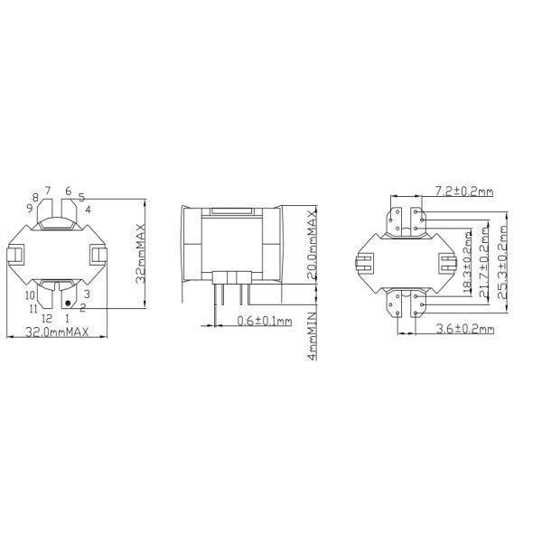 RM6/SUS310 Core High Frequency Power Transformer With High Performance