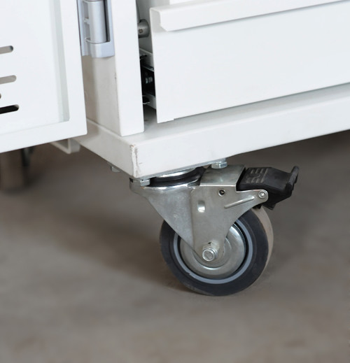 White Mobile Charging Cart Steel Material 60 Units Laptop Charging Cart