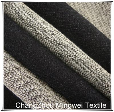 100%cotton indigo french terry fabric/knit denim for jeans