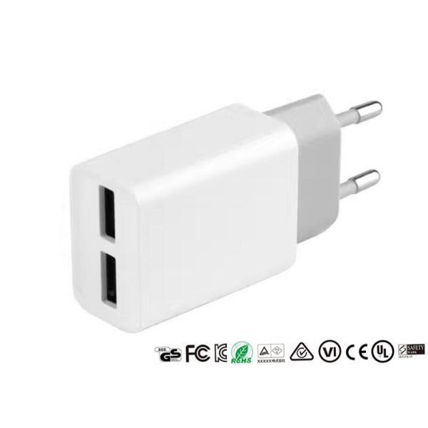 EU Plug Mobile Phone Wall Charger Dual USB Ports Private Mold 5V 2.4A