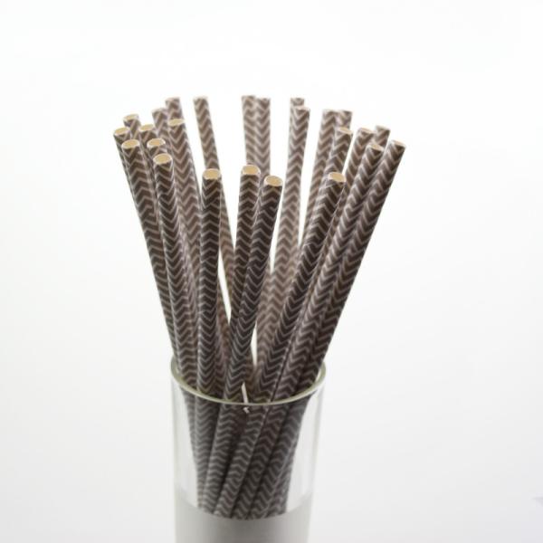 Individual Paper Wrapped Black and White Drinking Straws with Personalized Pattern