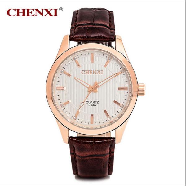 Latest Unique Design Rose Gold Case Luxury Style Fashion Watches Man Unisex Leather Watch
