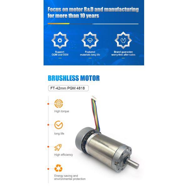 12v 24v  42mm Diameter Gear Box DC Gear Brushless Planetary Motor