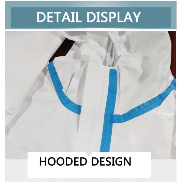 Waterproof Practical Medical Coverall Suit , Multiscene Disposable Coverall White