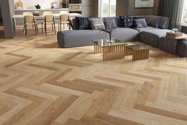 4.2mm spc stone polymer composite herringbone wood effect vinyl flooring