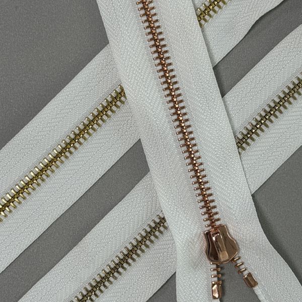 Customized Euro Teeth Metal Zipper Environmental Friendly #5 Rose Gold Zip