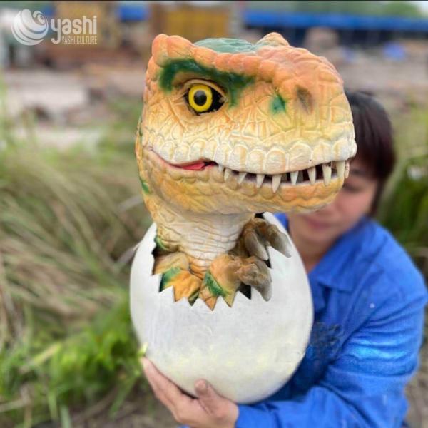 Silicone Dinosaur Egg Puppet Interactive Customized For Party