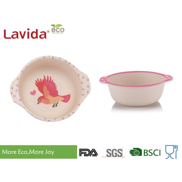Animal Word Print Firm Bamboo Childrens Dinner Set Biodegradable For Indoor And Outdoor