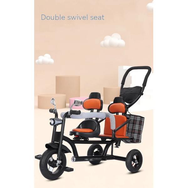 2-6 лет Дети трехколесный велосипед Двухместный трехколесный велосипед с легкой музыкой