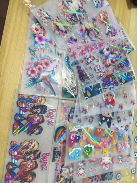 UV DTF16oz cup stickers holographic cup stickers pen stickers cartoon stickers popular patterns
