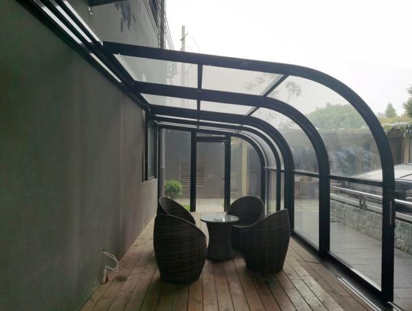 Morden HOPO Glass Roof Sunroom Restaurant Lean To Conservatory PVDF Coating