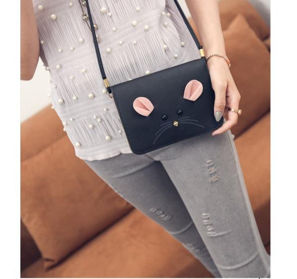Female, vertical section 2016 new envelope bag phone purse cute mouse