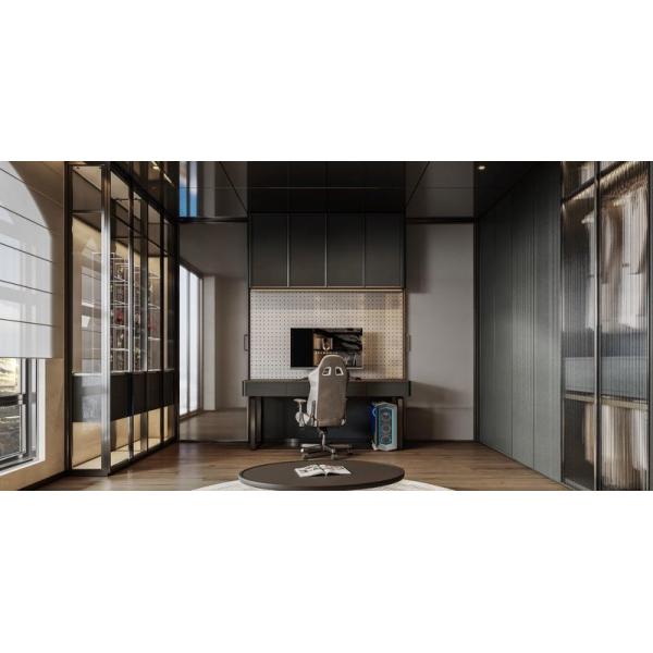 Armario de acero inoxidable Fadior Premium con elegancia de piso a techo y estética de paneles ondulados