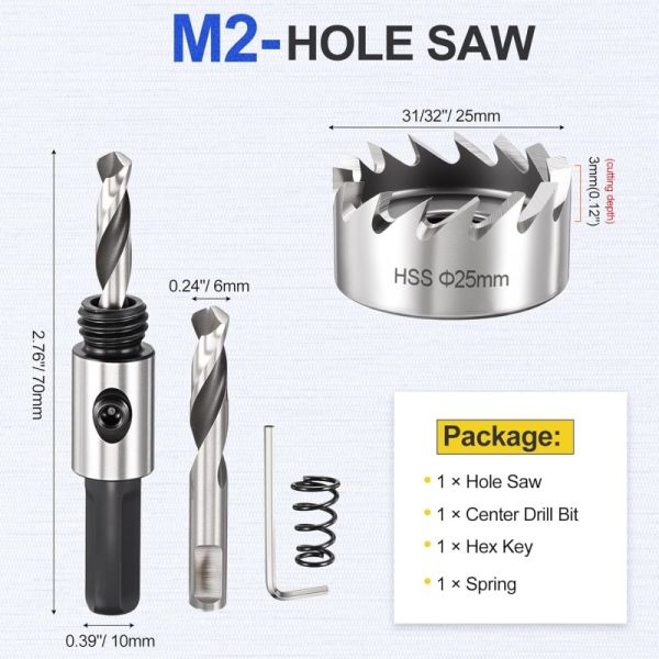 25mm High Speed Steel Hole Saw 1inch Metal Industrial Hss Hole Saw