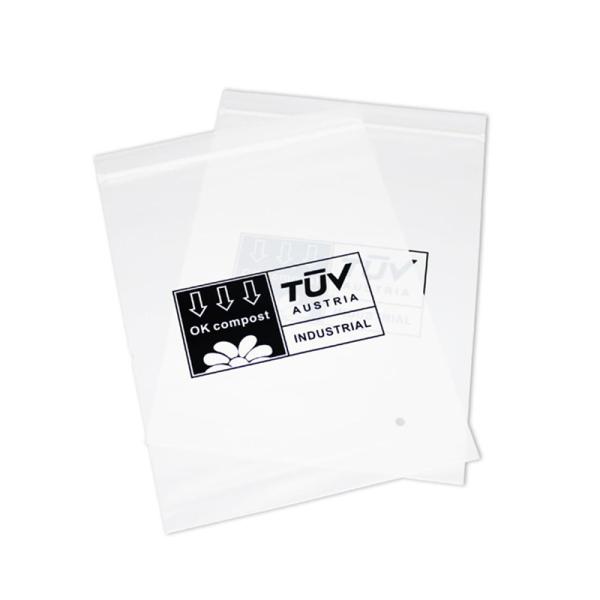 100% Biodegradable plant based PBAT PLA compostable stand up pouch kraft paper zip lock bags for clothes cosmetics makeu