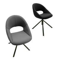 Elegante estilo moderno modernas cadeiras giratórias de jantar 360 ° giratório silicone couro