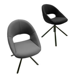 Elegant Modern Style Modern Swivel Dining Chairs 360° Revolving Silicone Leather