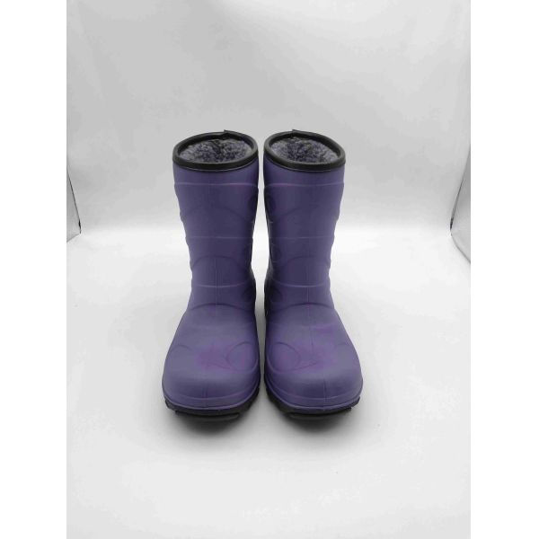 Anti-dérapant étanche TPR enfants bottes de pluie chaud revêtement enfants bottes de boue