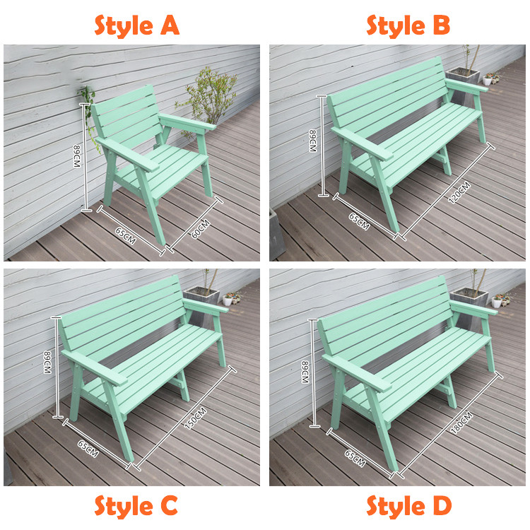 Outdoor Courtyard Solid Wooden Double Chair Bench with Table Enjoy Your Patio in Style