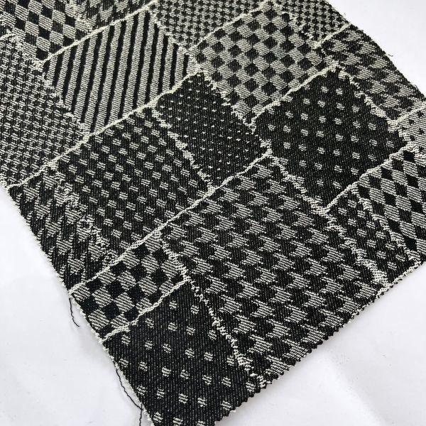 Stunning Patchwork Jacquard Cloth Material Woven Denim Fabric 9.5 Oz