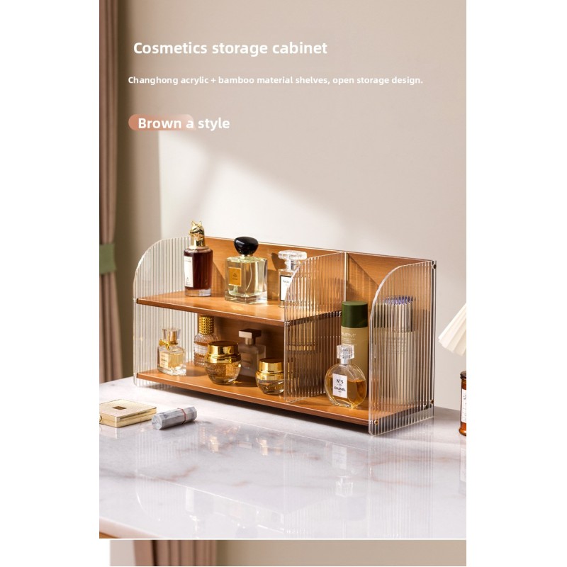 High-End Acrylic Standing Organize Display Rack Compartment Large Capacity Cosmetics Storage Table Shelf