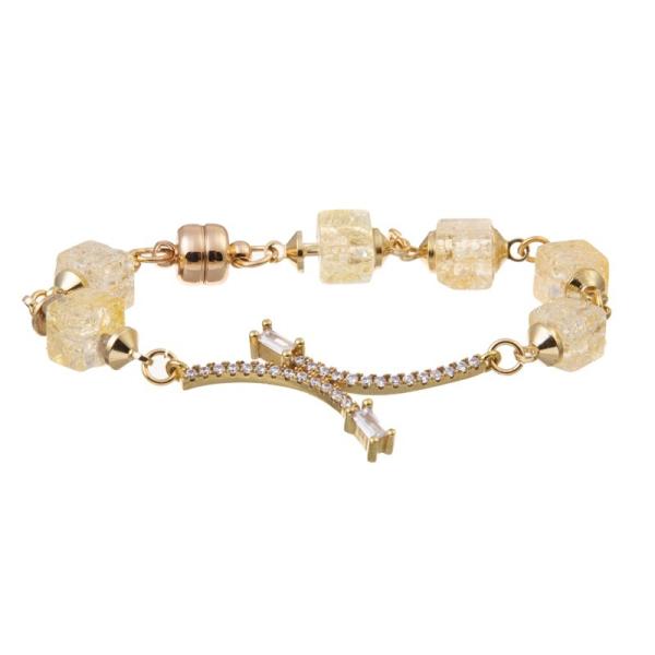 White Crystal Beaded 6.5 Adjustable Beaded Bracelet Set Gift For Her