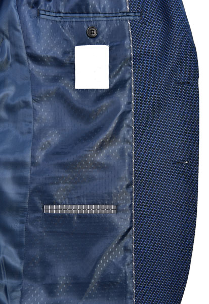 Big Size Blue Knit Blazer Navy Mix Office Business Adults Anti Wrinkle