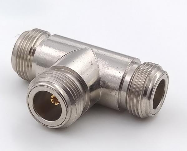 Nickel Plated RF Coaxial Connectors RF DC 6GHz N Type Coaxial Cable T Connector