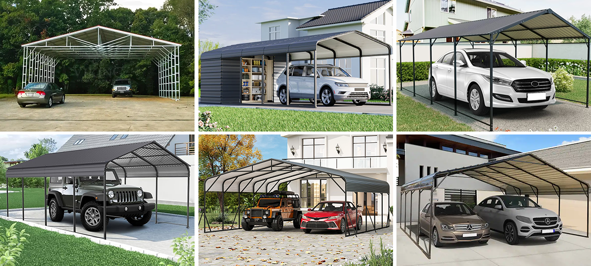 Mobile Metal Garages Carports Storage Sheds With Quick Installation