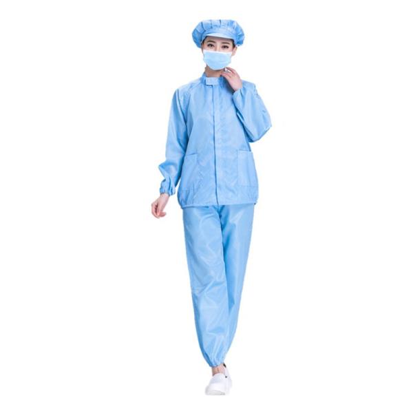 O laboratório uniforme antiestático do esd da combinação reusável antiestática da sala de limpeza do ESD do vestuário da blusa reveste o equipamento do quarto desinfetado