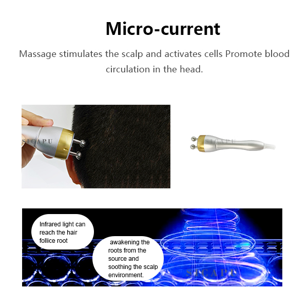 Equipo eléctrico para el cuidado del cuero cabelludo 6 en 1, máquina de masaje capilar con vibración