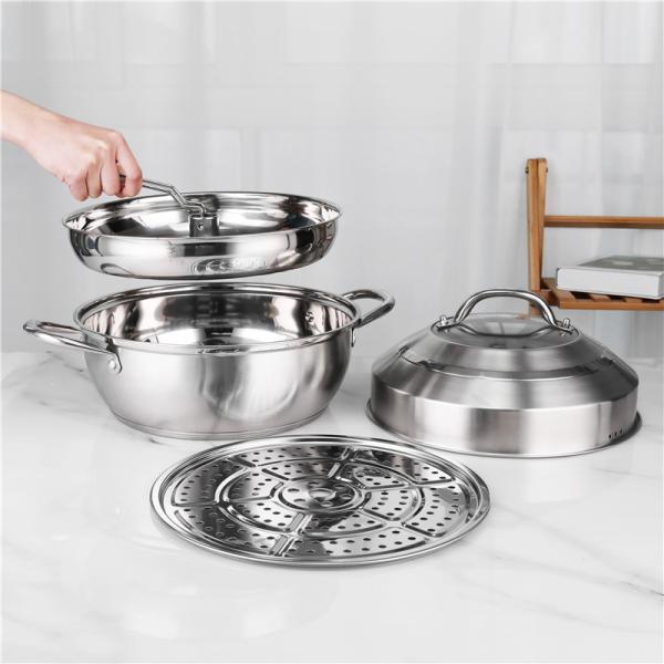 набор бака распаровщика Cookware нержавеющей стали 30cm двойной нижний