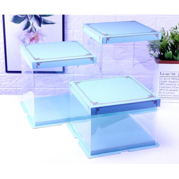 Waterproof Eco Friendly Plastic Packaging PET Transparent High Square Cake Packaging Box