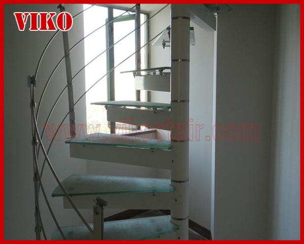 Spiral StaircaseVH40S  Aluminum  Spiral Stainless Steel Stair Tread Glass  Curved Glass Handrail 304 Stainless Steel
