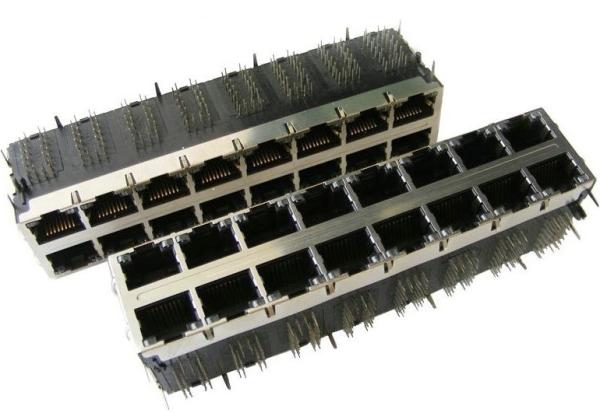 0833-2X8R-55-F Stacked 2x8 Conn Magjack 16Port 100 Base-T Rj45 Shielded No LED