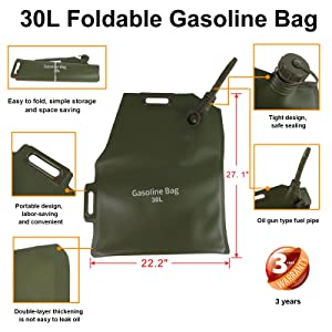 Fuel Tanks Portable Folding Oil Bladder Bag Gasoline Sac Sealable Foldable Petrol Can Drum Canister Diesel Storage