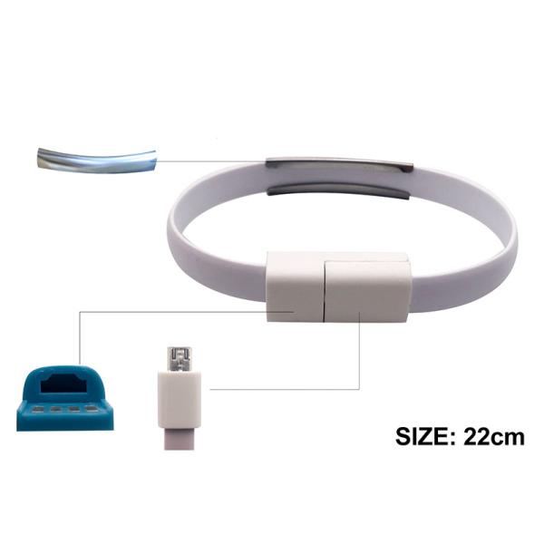 Silicone 22cm USB 2.0 Charging Cable 8pin Bracelet Charging Cable