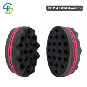 Oval Two Sided Hair Sponge ODM Barber Curl Sponge PU + EVA Material