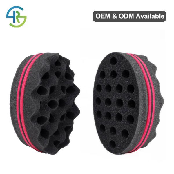 Oval Two Sided Hair Sponge ODM Barber Curl Sponge PU + EVA Material