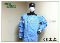 Roupas dentárias descartáveis à prova de sangue azul/Tyvek Roupas de protecção com pulso de malha
