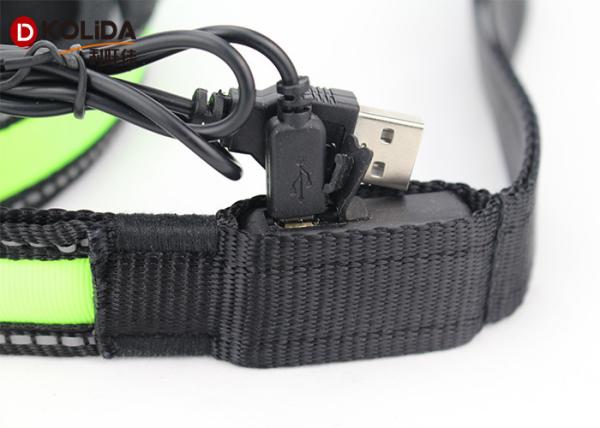 Night Safety Bright Flashing Adjustable Dog Leash , Usb Light Up Led Pet Leash
